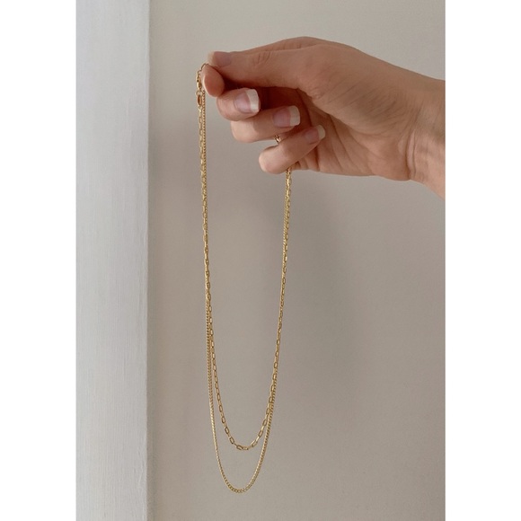 Layered Link Necklace Set | 18k Gold Filled - Picture 3 of 11